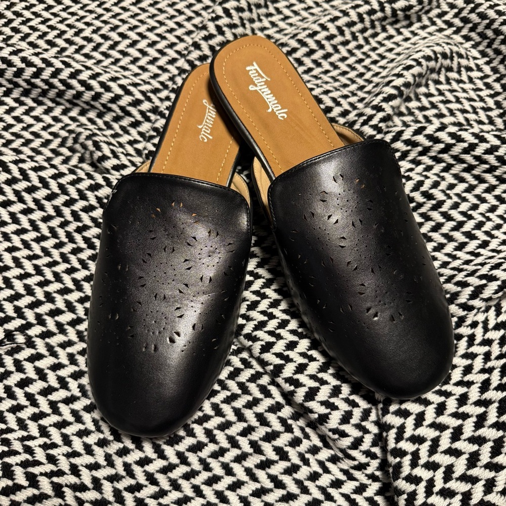 Vegan Leather Perforated Mules - Picture 2 of 7